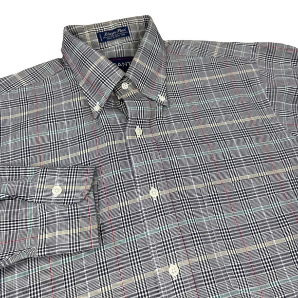 Gant Other - Vintage Gant Shirt Men's 15.5 33 Blazer Plaid Cotton Blend Long Sleeve Hong Kong